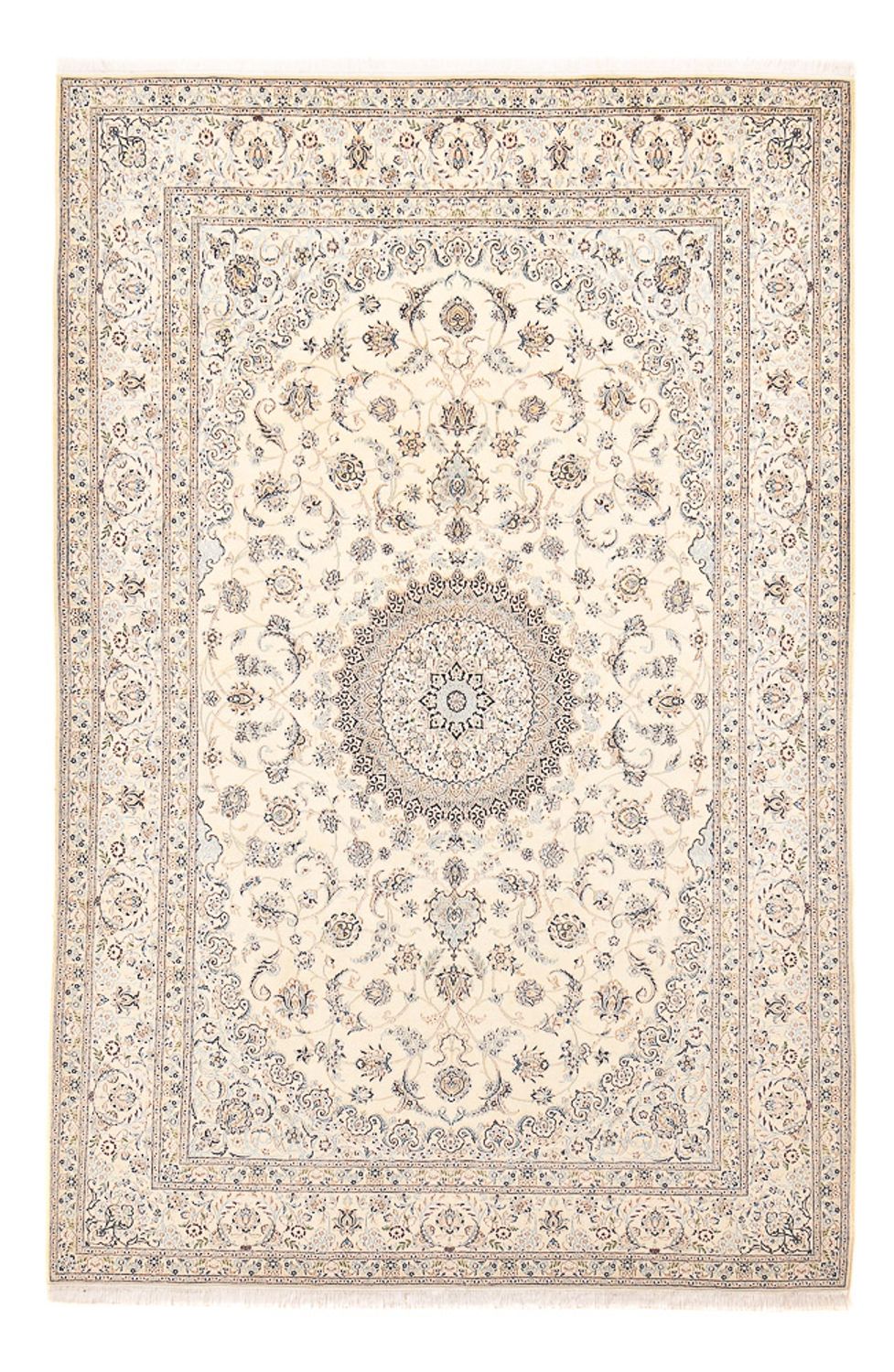 Alfombra Persa - Nain - Real - 305 x 205 cm - gris claro