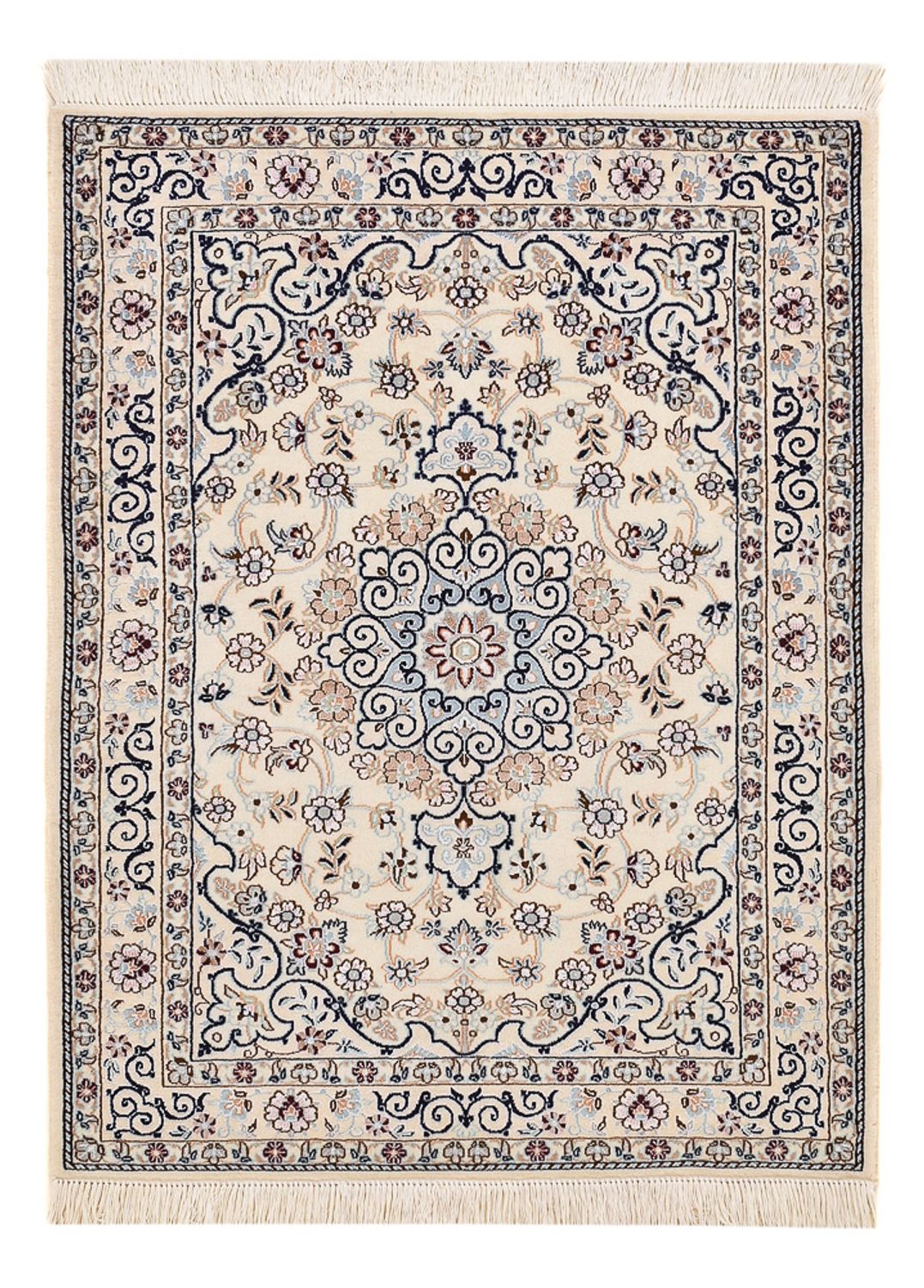 Alfombra Persa - Nain - Real - 105 x 81 cm - gris claro