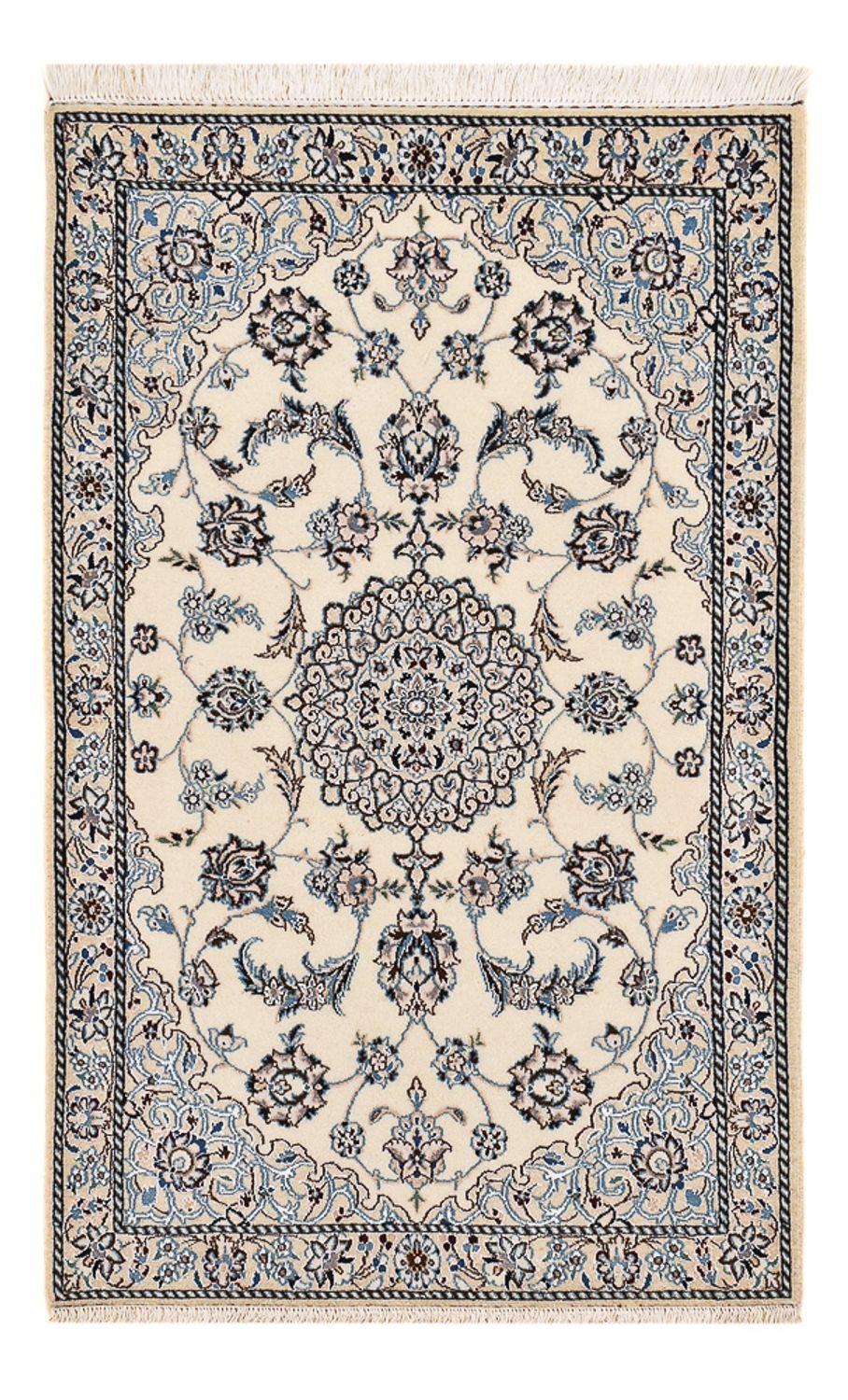 Alfombra Persa - Nain - Real - 109 x 69 cm - gris claro