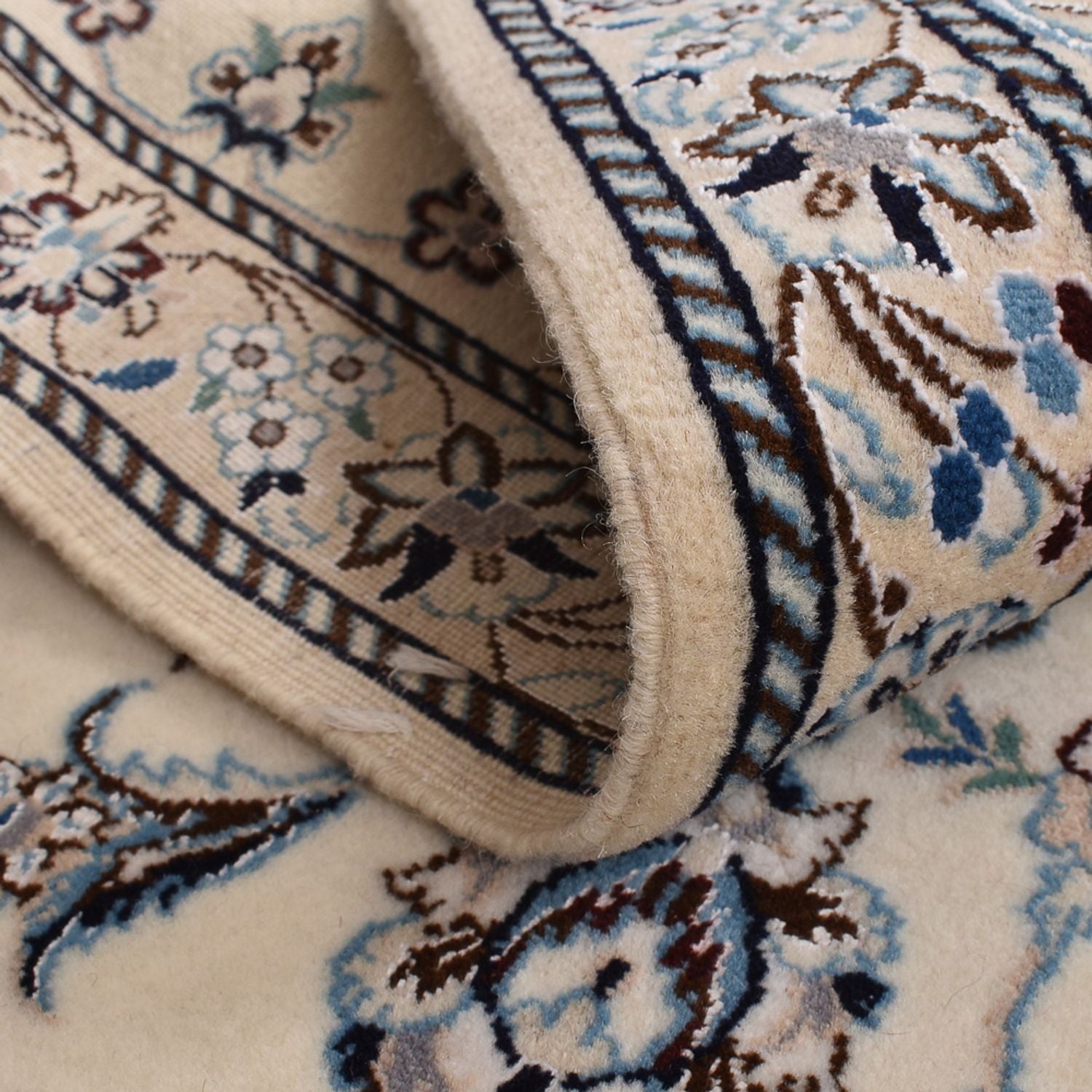Alfombra Persa - Nain - Real - 109 x 69 cm - gris claro