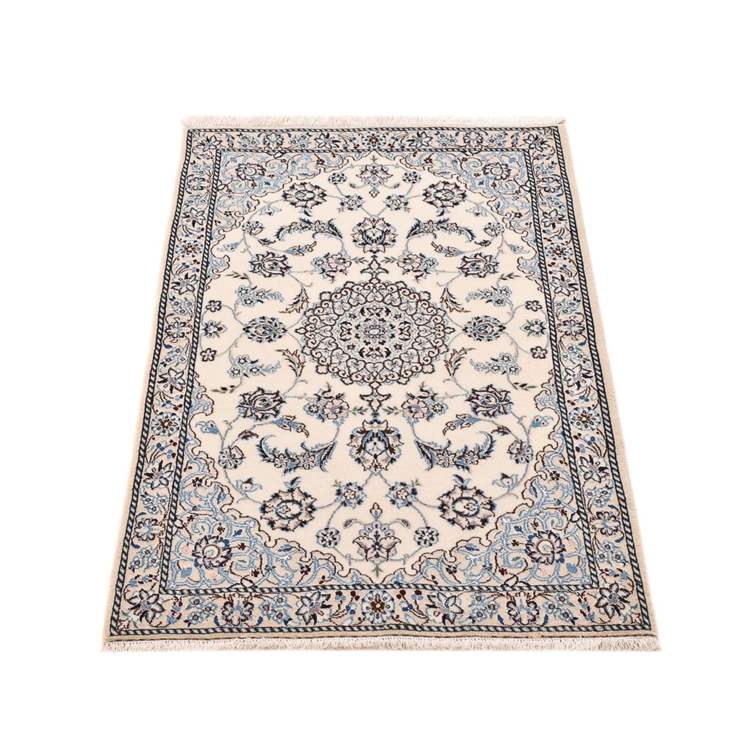 Alfombra Persa - Nain - Real - 109 x 69 cm - gris claro