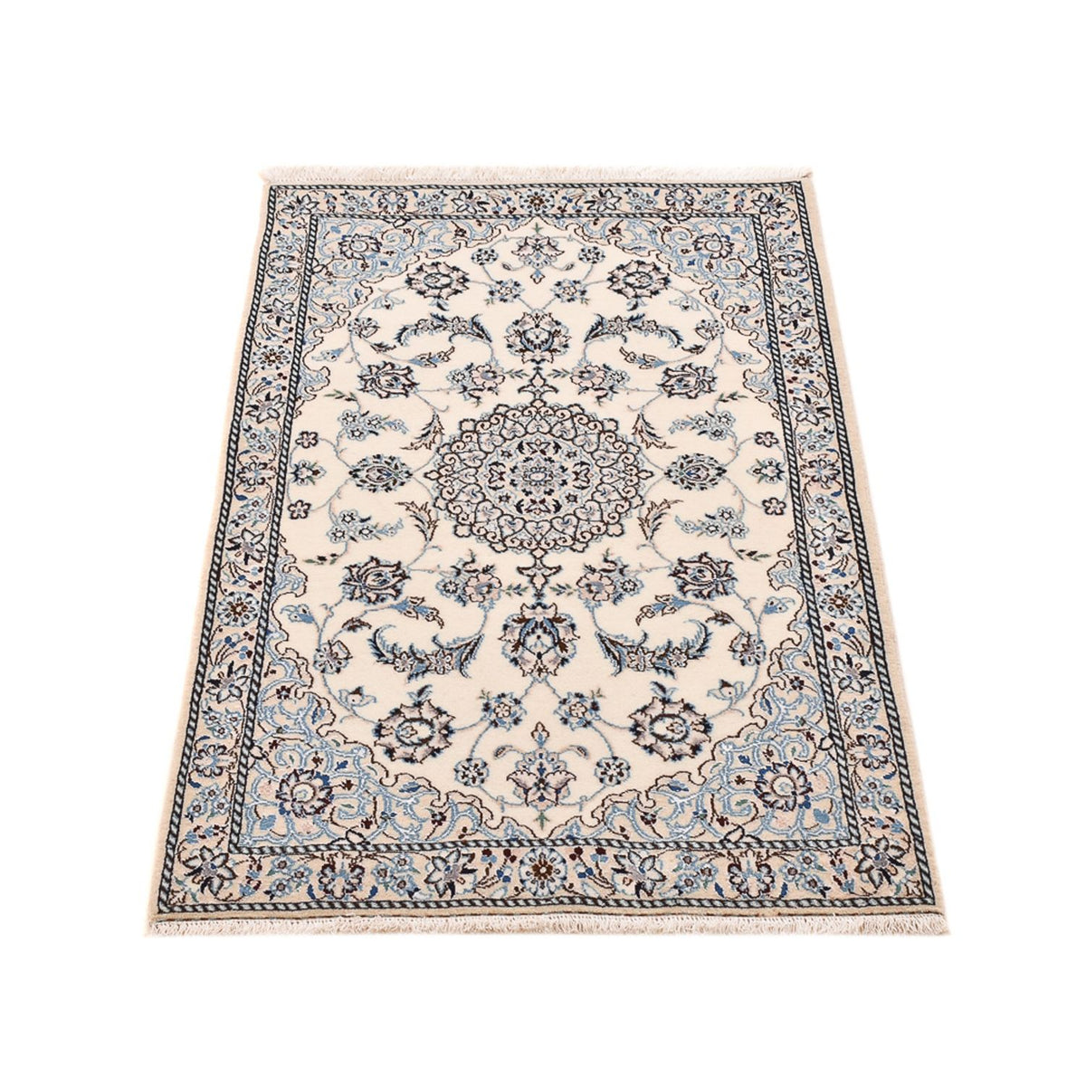 Alfombra Persa - Nain - Real - 109 x 69 cm - gris claro