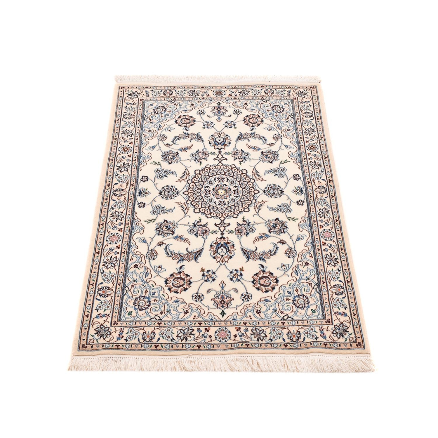 Alfombra Persa - Nain - Real - 108 x 72 cm - gris claro