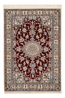 Alfombra Persa - Nain - Real - 94 x 63 cm - rojo oscuro