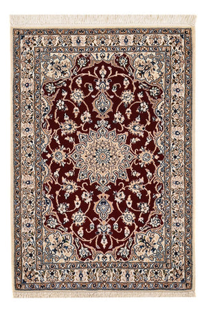 Alfombra Persa - Nain - Real - 94 x 63 cm - rojo oscuro