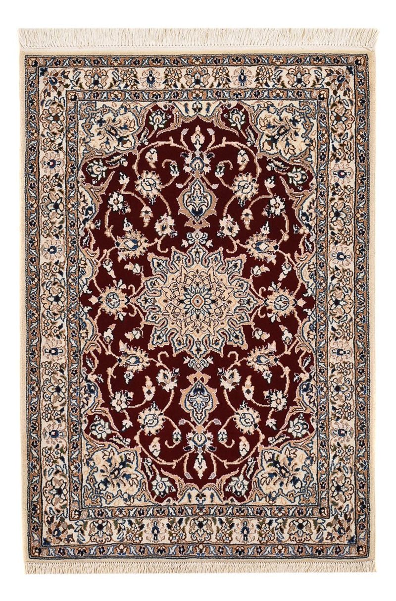Alfombra Persa - Nain - Real - 94 x 63 cm - rojo oscuro