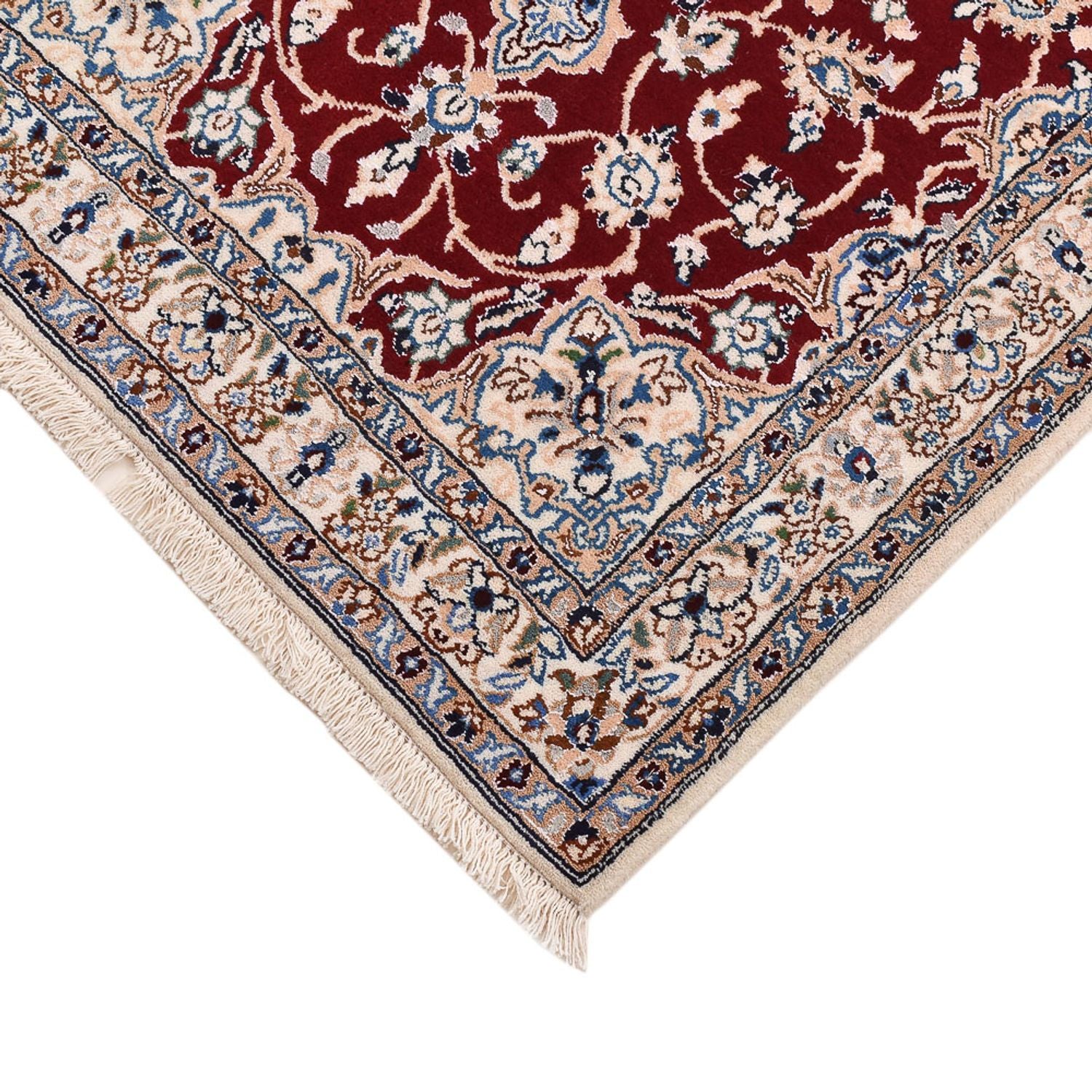 Alfombra Persa - Nain - Real - 94 x 63 cm - rojo oscuro