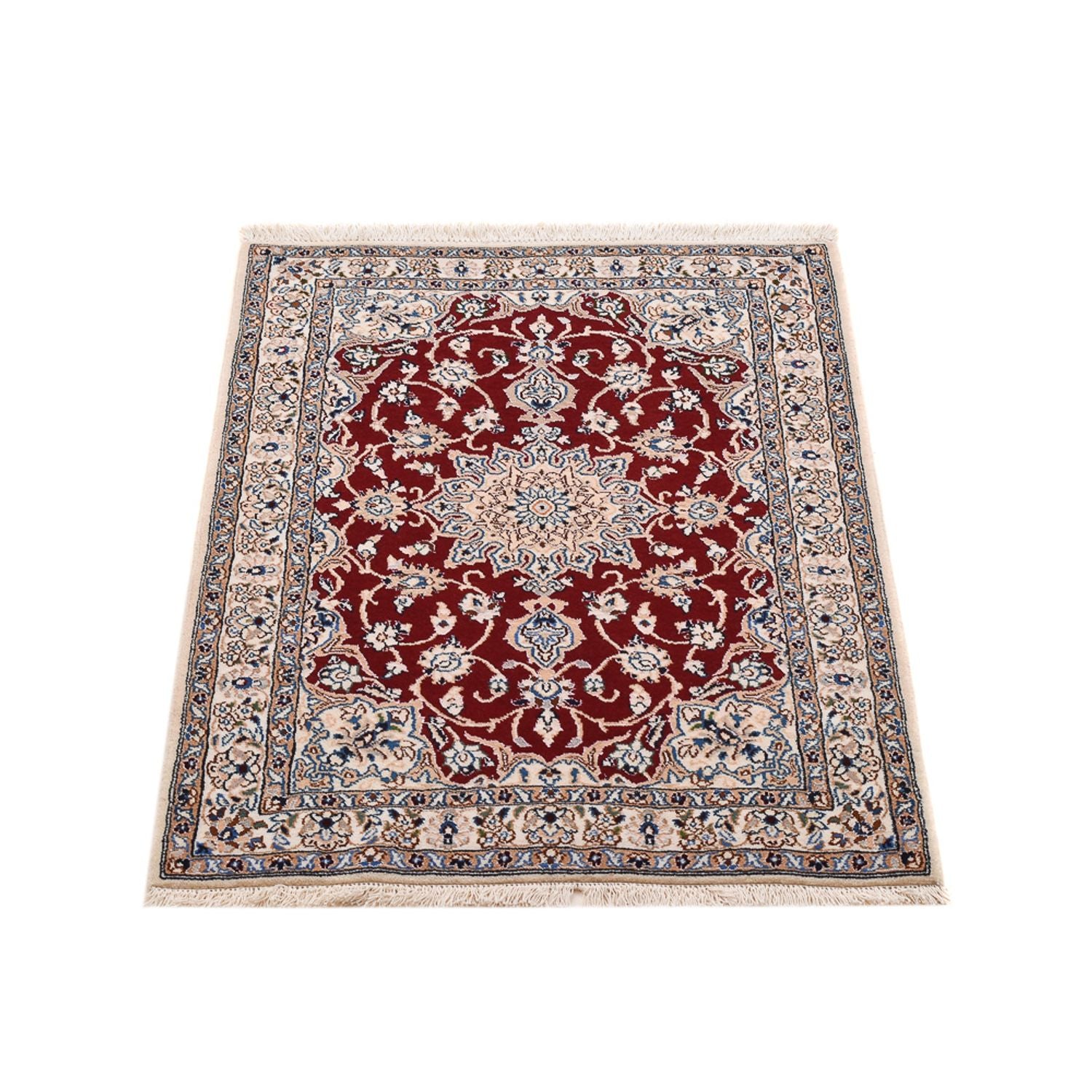 Alfombra Persa - Nain - Real - 94 x 63 cm - rojo oscuro