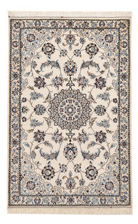 Alfombra Persa - Nain - Real - 108 x 71 cm - gris claro