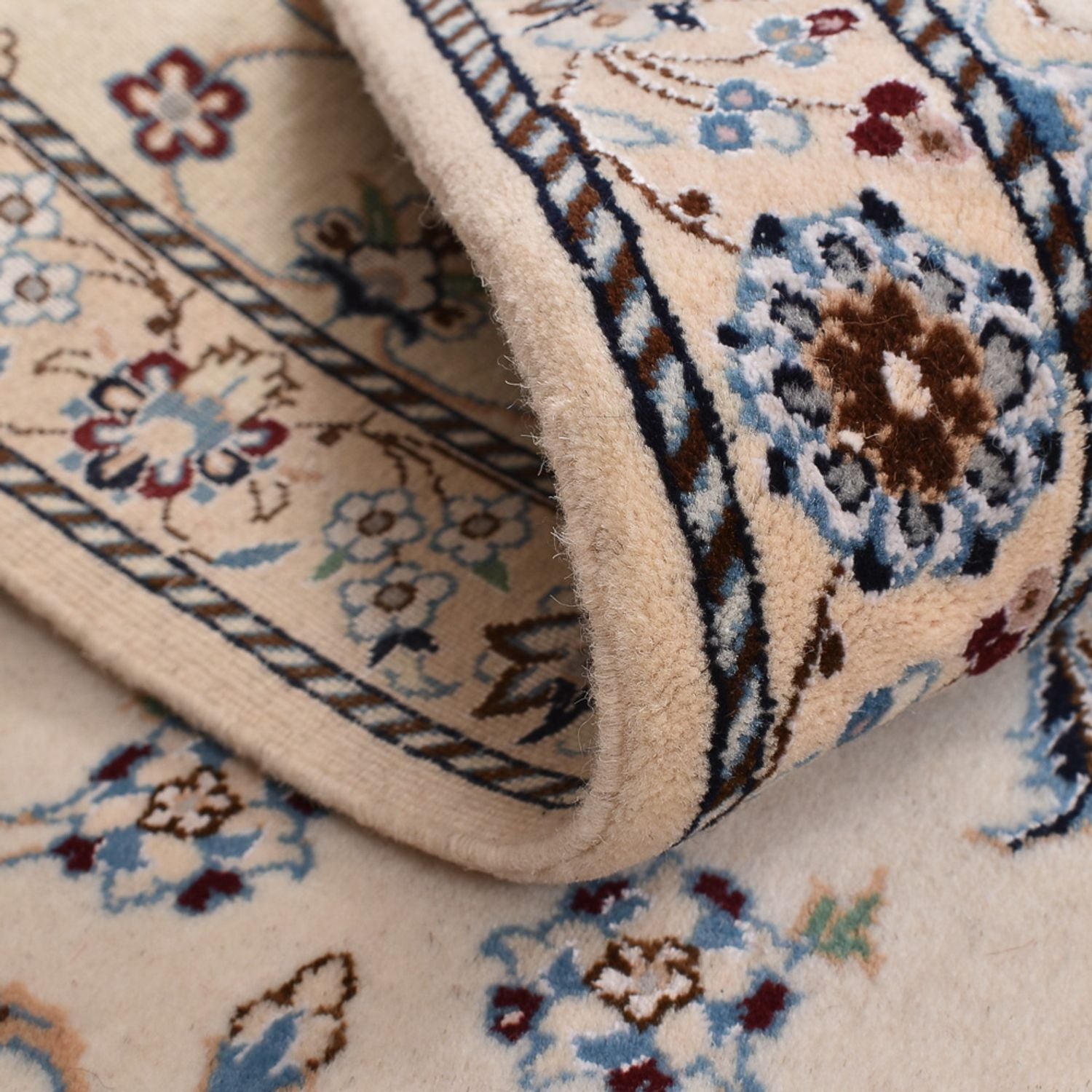 Alfombra Persa - Nain - Real - 108 x 71 cm - gris claro
