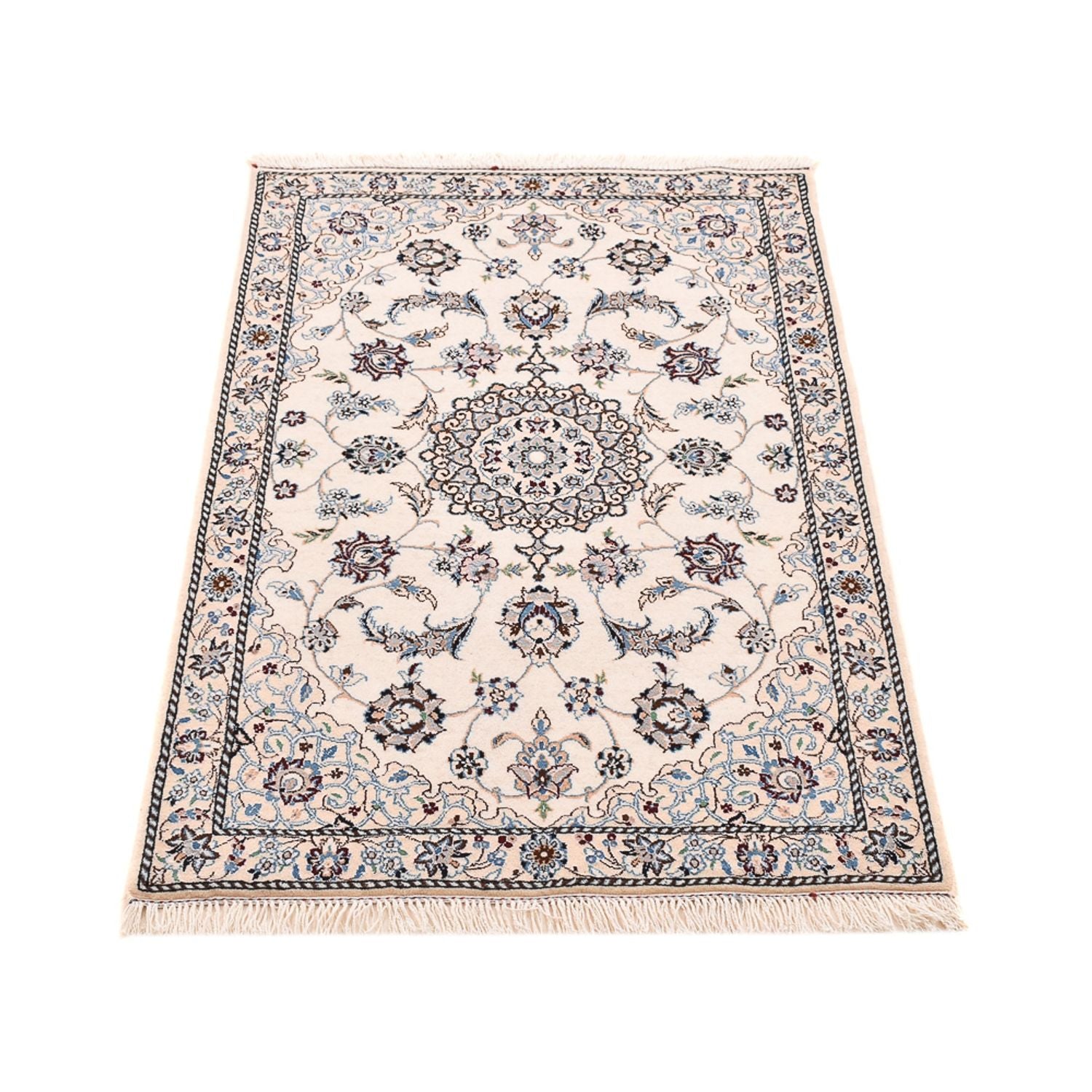 Alfombra Persa - Nain - Real - 108 x 71 cm - gris claro