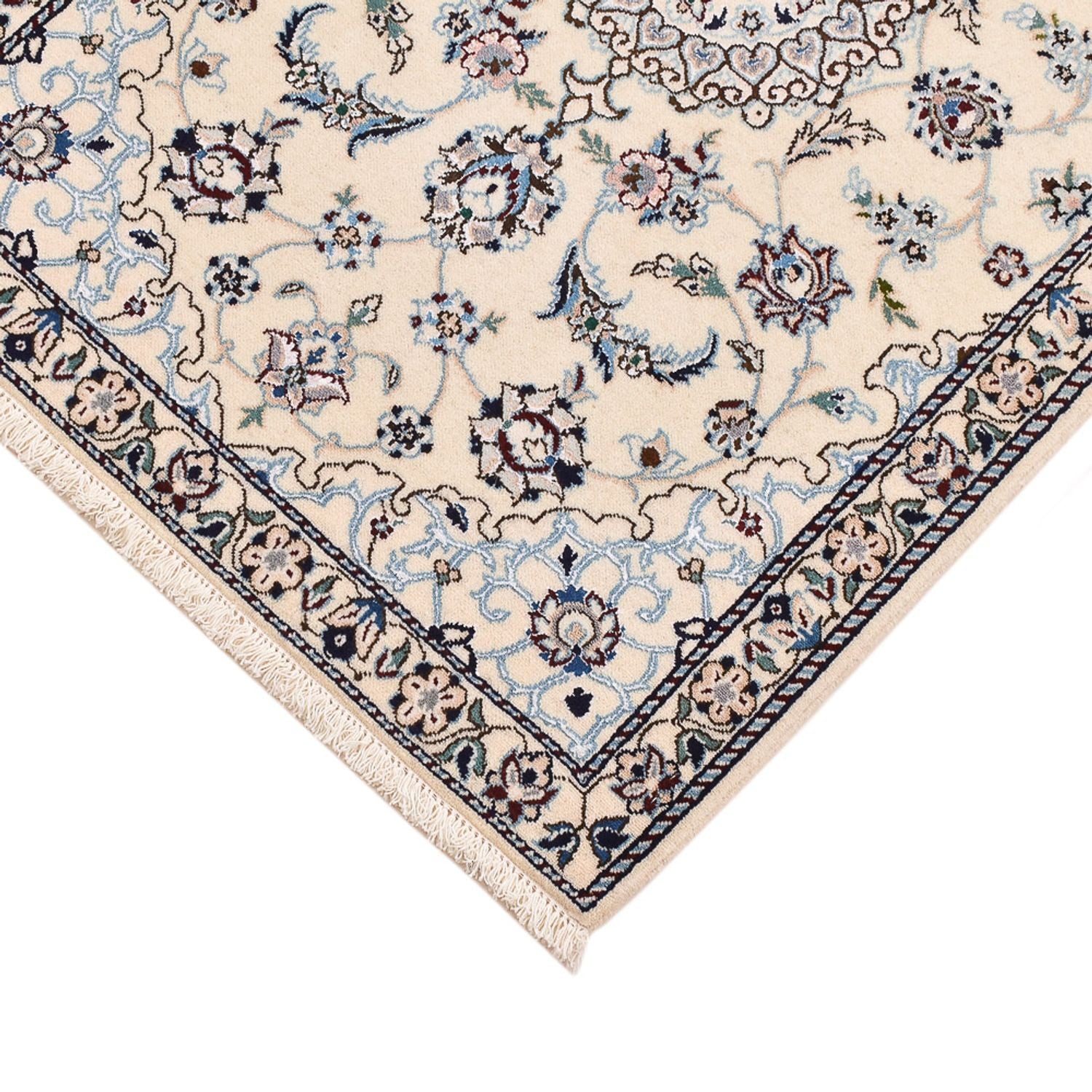 Alfombra Persa - Nain - Real - 96 x 64 cm - gris claro