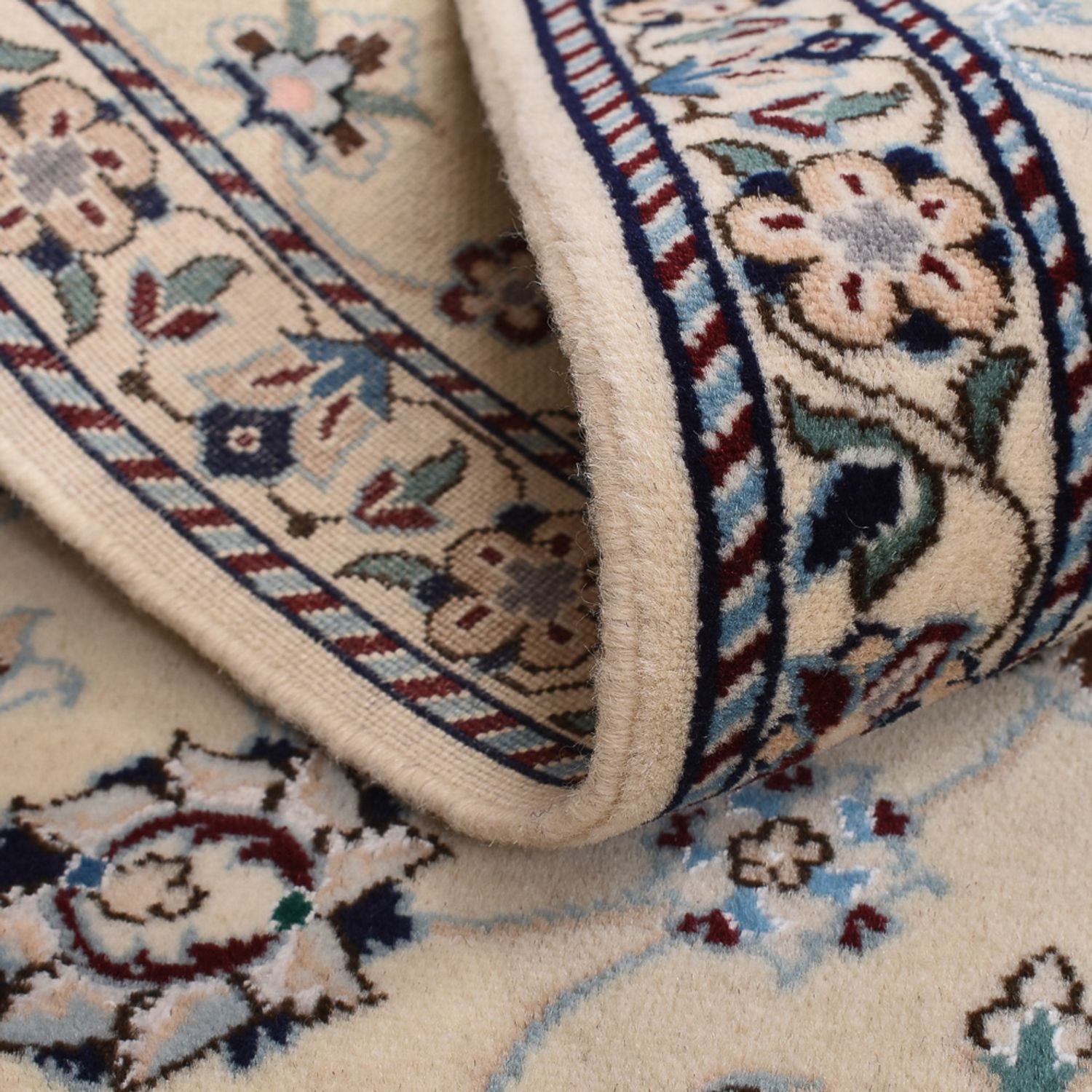 Alfombra Persa - Nain - Real - 96 x 64 cm - gris claro