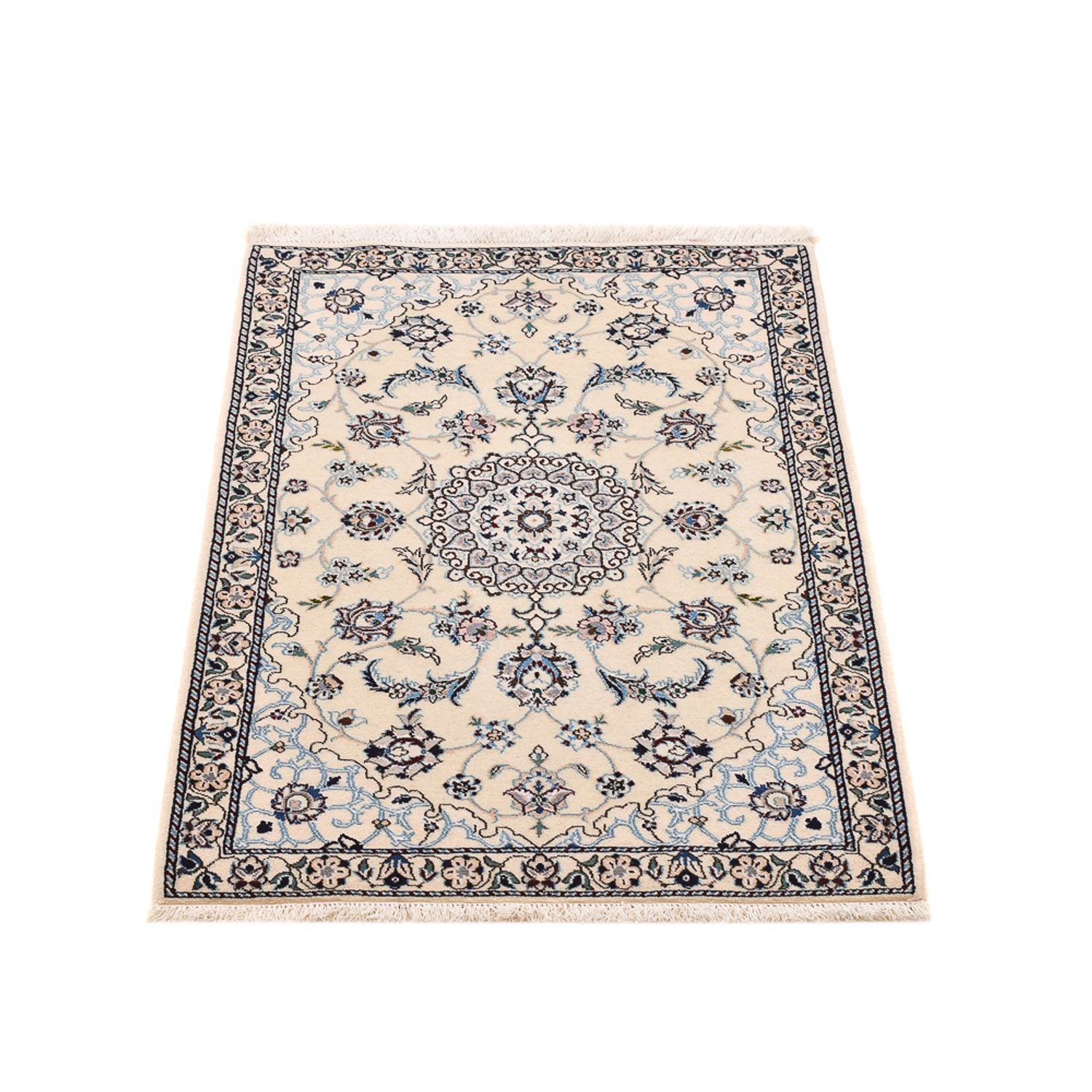 Alfombra Persa - Nain - Real - 96 x 64 cm - gris claro