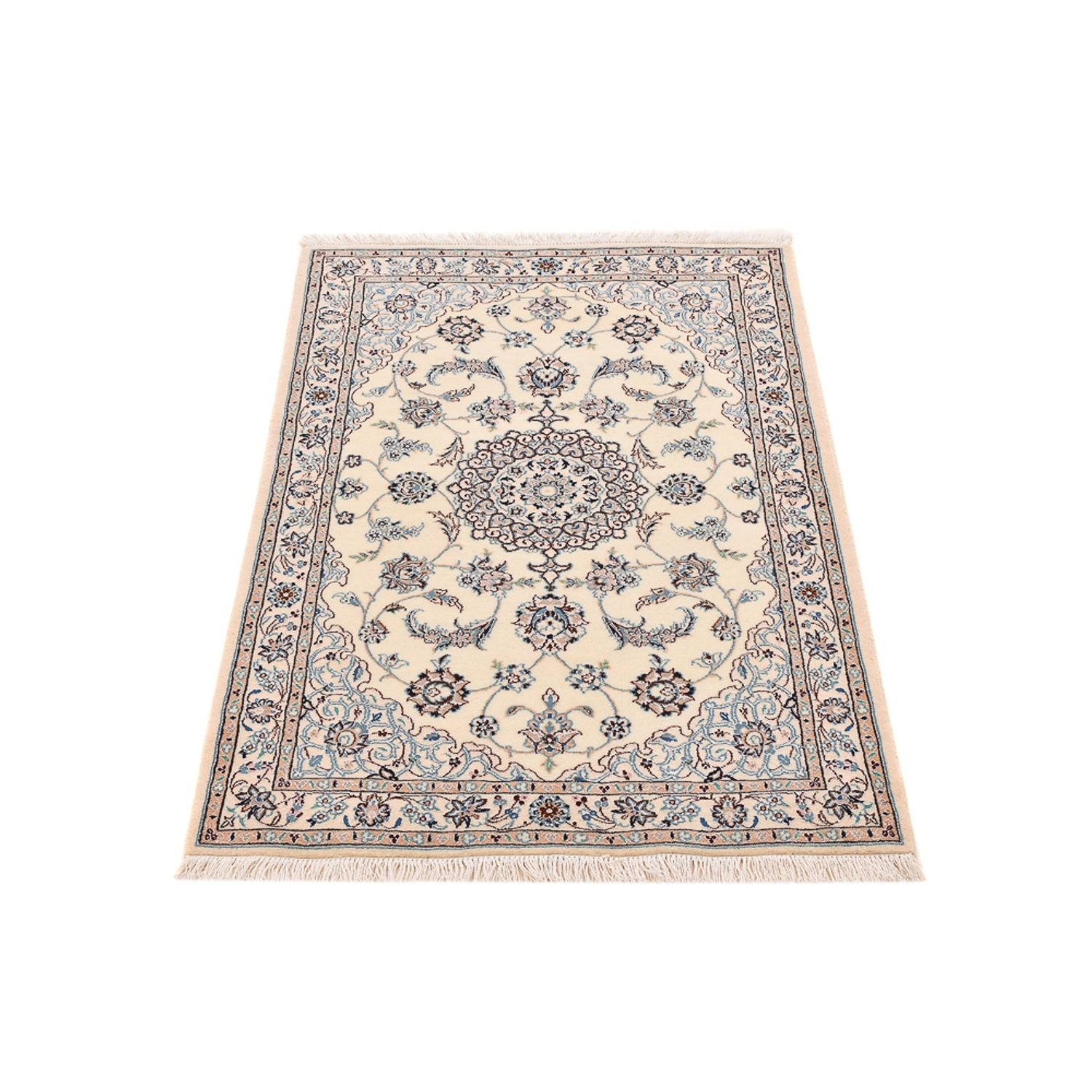 Alfombra Persa - Nain - Real - 113 x 74 cm - gris claro