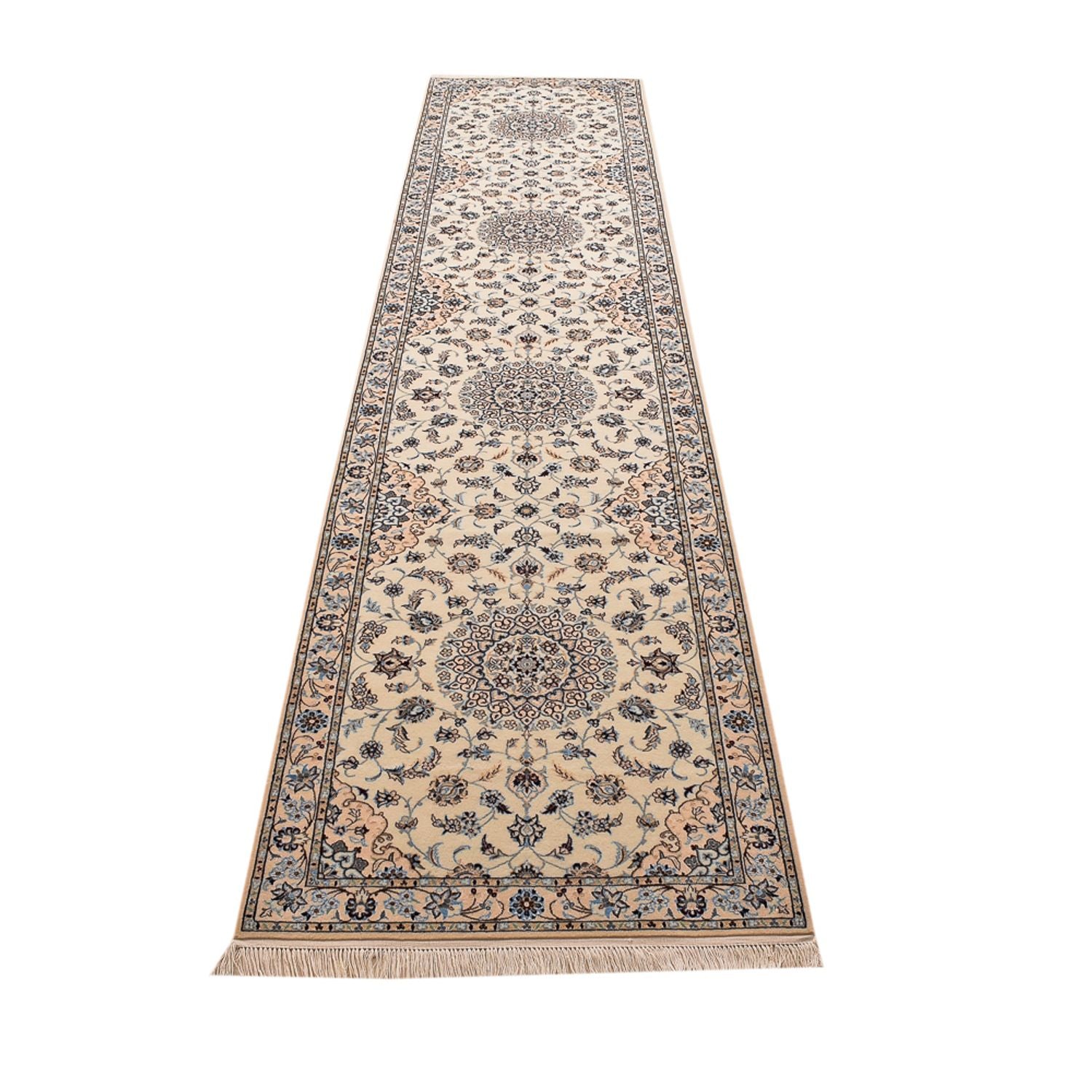 Alfombra de pasillo Alfombra Persa - Nain - Prima - 397 x 87 cm - beige