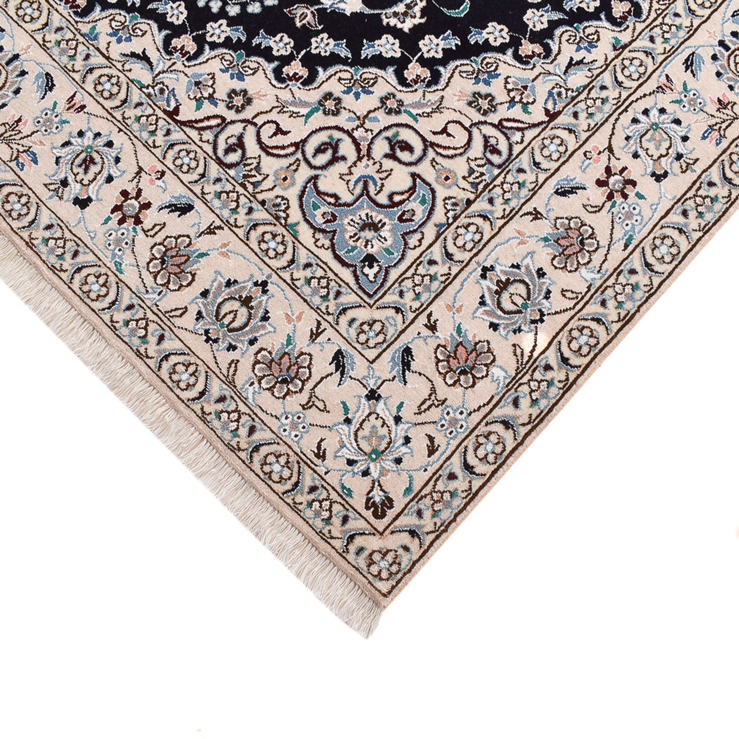 Alfombra Persa - Nain - Real - 250 x 153 cm - azul oscuro