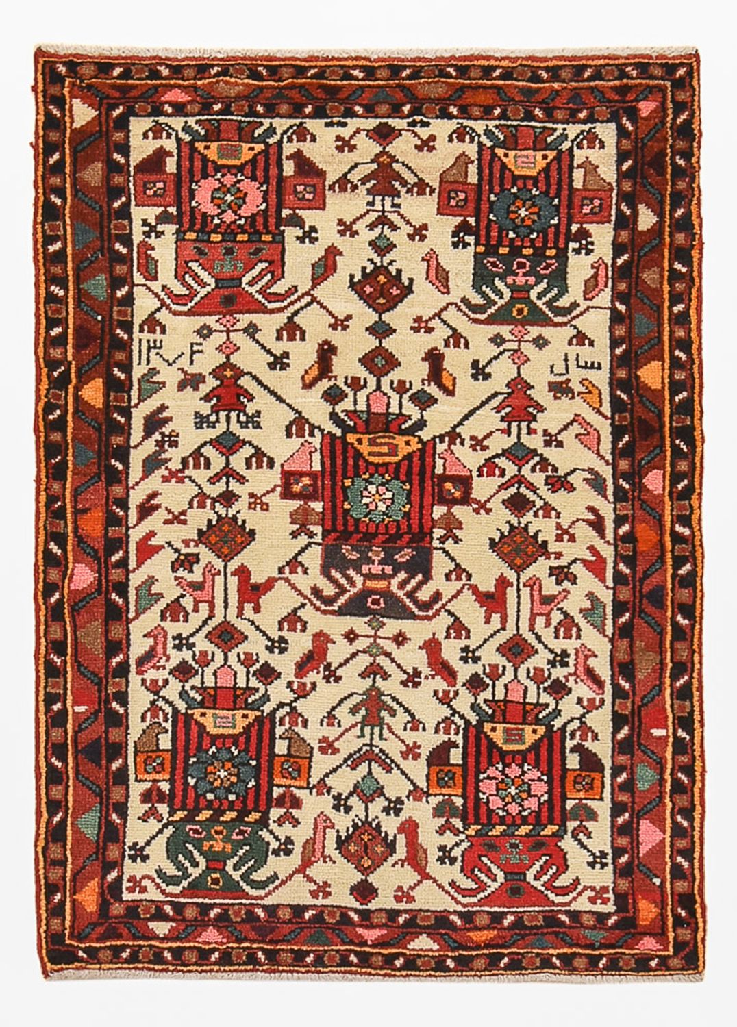Alfombra persa - Nómada - 123 x 88 cm - multicolor