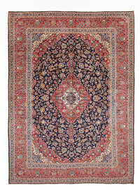 Alfombra persa - Keshan - 407 x 300 cm - azul oscuro