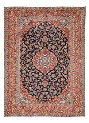 Alfombra persa - Keshan - 398 x 295 cm - azul oscuro