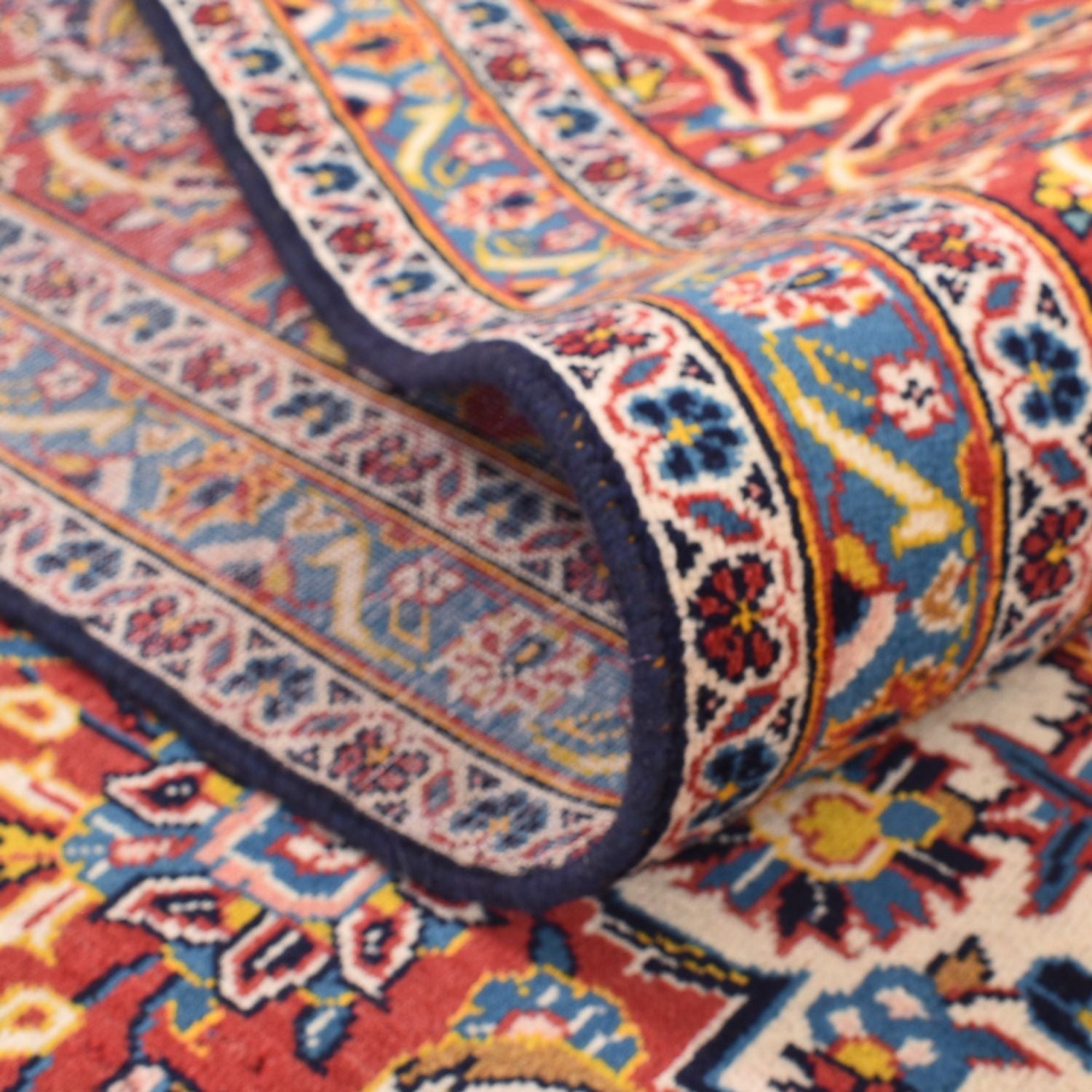 Alfombra persa - Keshan - 398 x 295 cm - azul oscuro