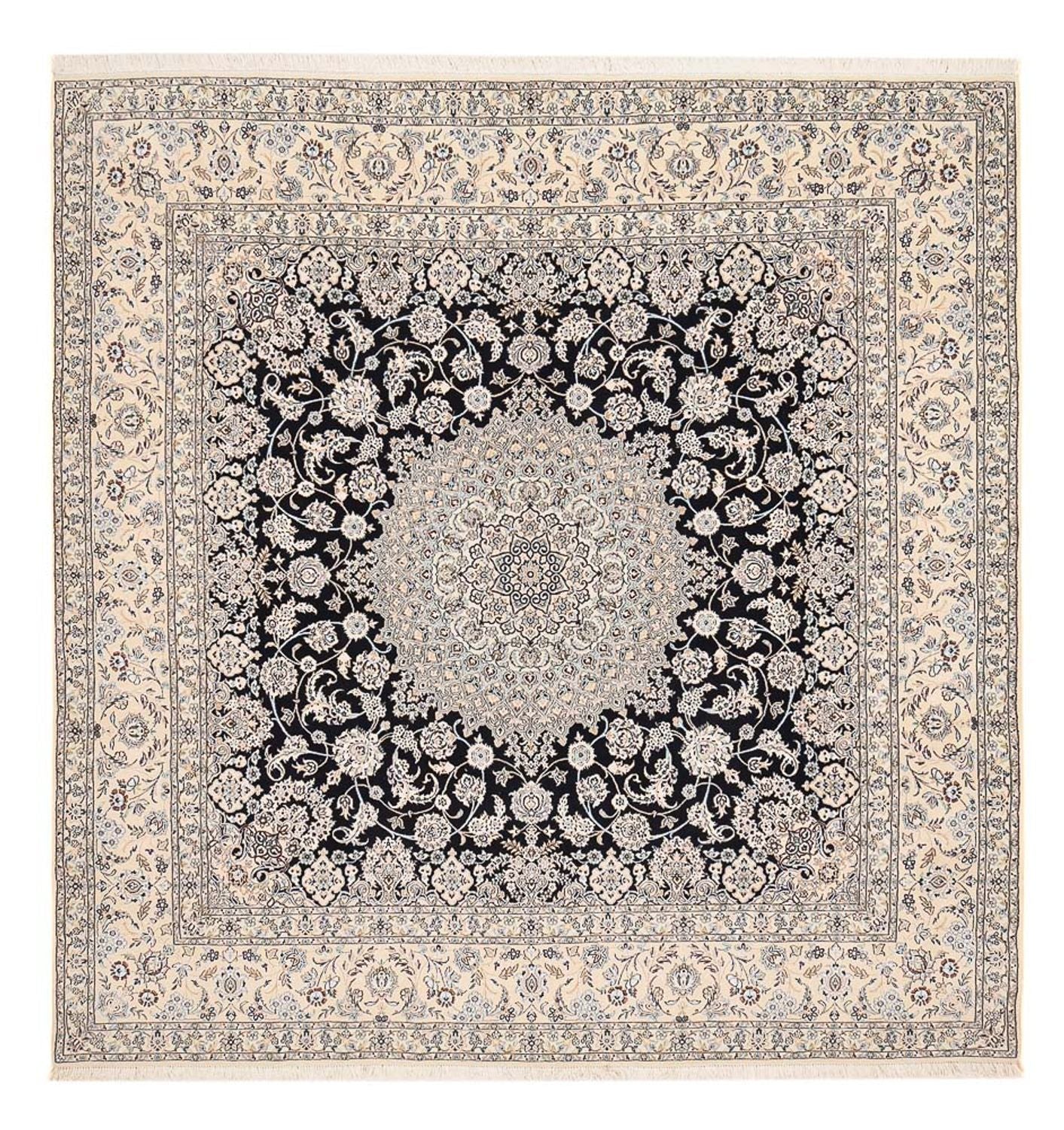 Alfombra Persa - Nain - Real cuadrado  - 310 x 305 cm - azul oscuro