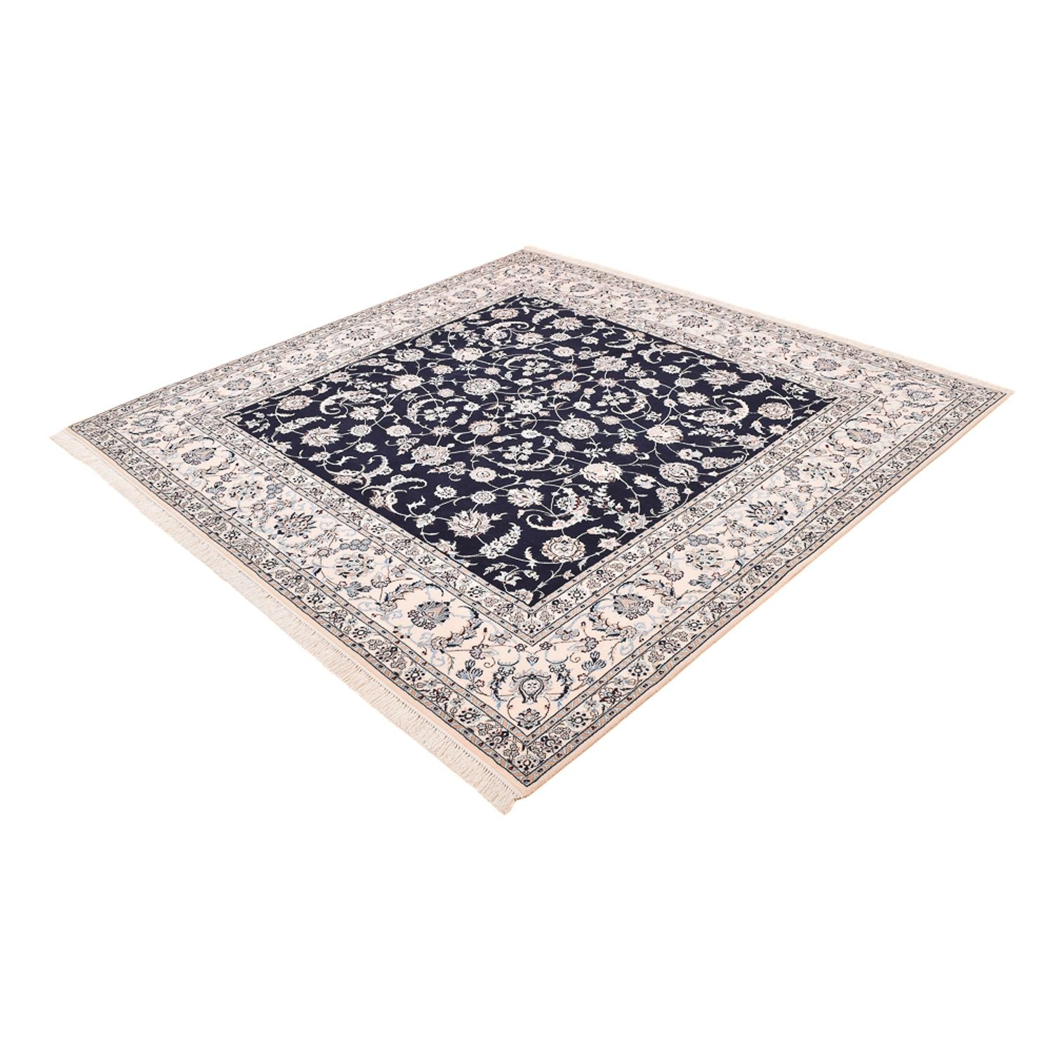 Alfombra Persa - Nain - Prima cuadrado  - 246 x 250 cm - azul oscuro