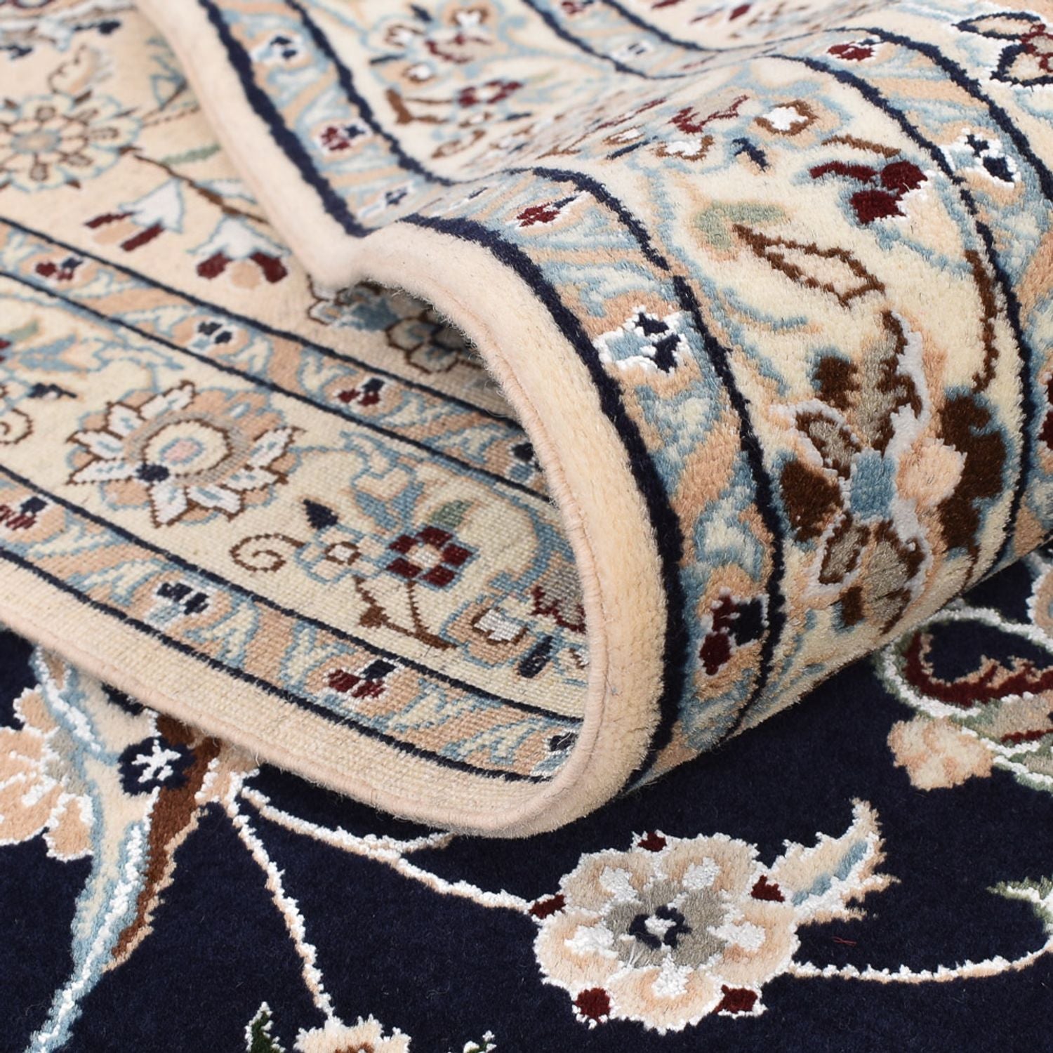 Alfombra Persa - Nain - Prima - 297 x 209 cm - azul oscuro