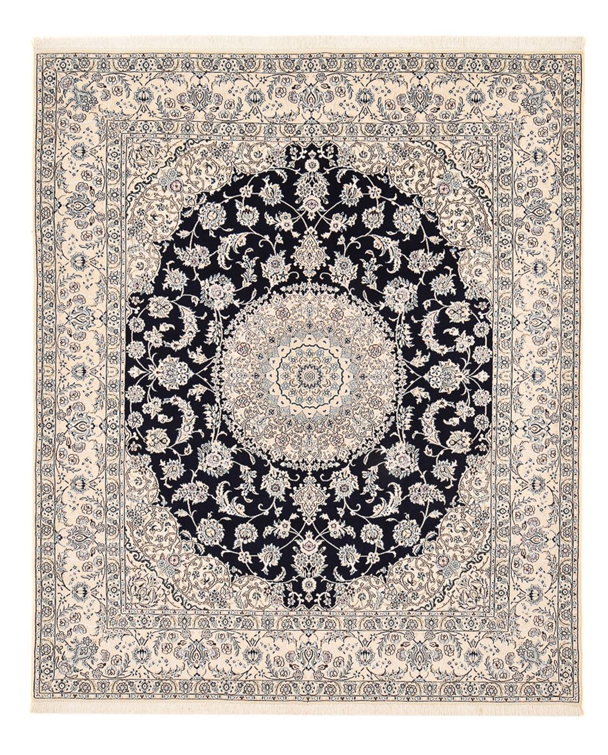 Alfombra Persa - Nain - Real - 303 x 250 cm - azul oscuro