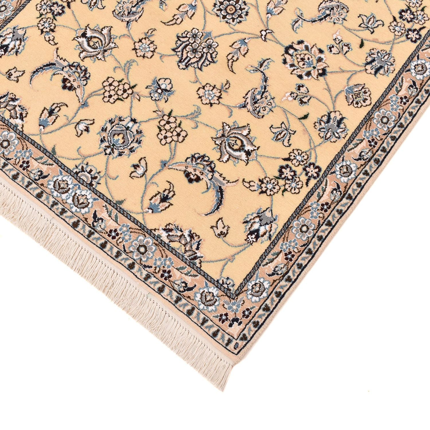 Alfombra de pasillo Alfombra Persa - Nain - Real - 269 x 88 cm - beige claro