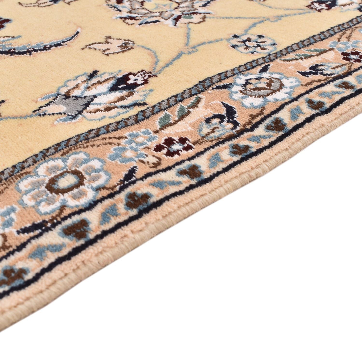Alfombra de pasillo Alfombra Persa - Nain - Real - 269 x 88 cm - beige claro