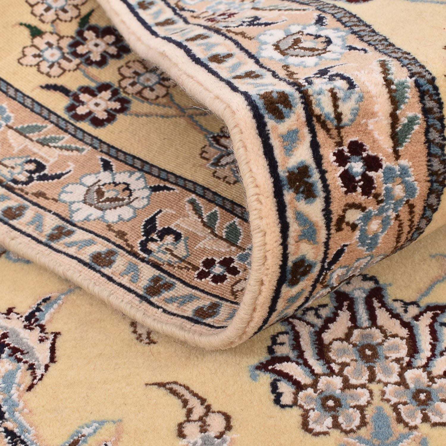 Alfombra de pasillo Alfombra Persa - Nain - Real - 269 x 88 cm - beige claro