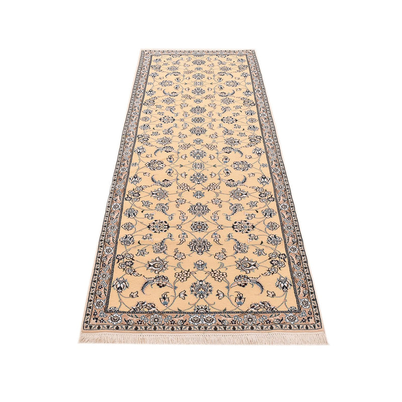 Alfombra de pasillo Alfombra Persa - Nain - Real - 269 x 88 cm - beige claro