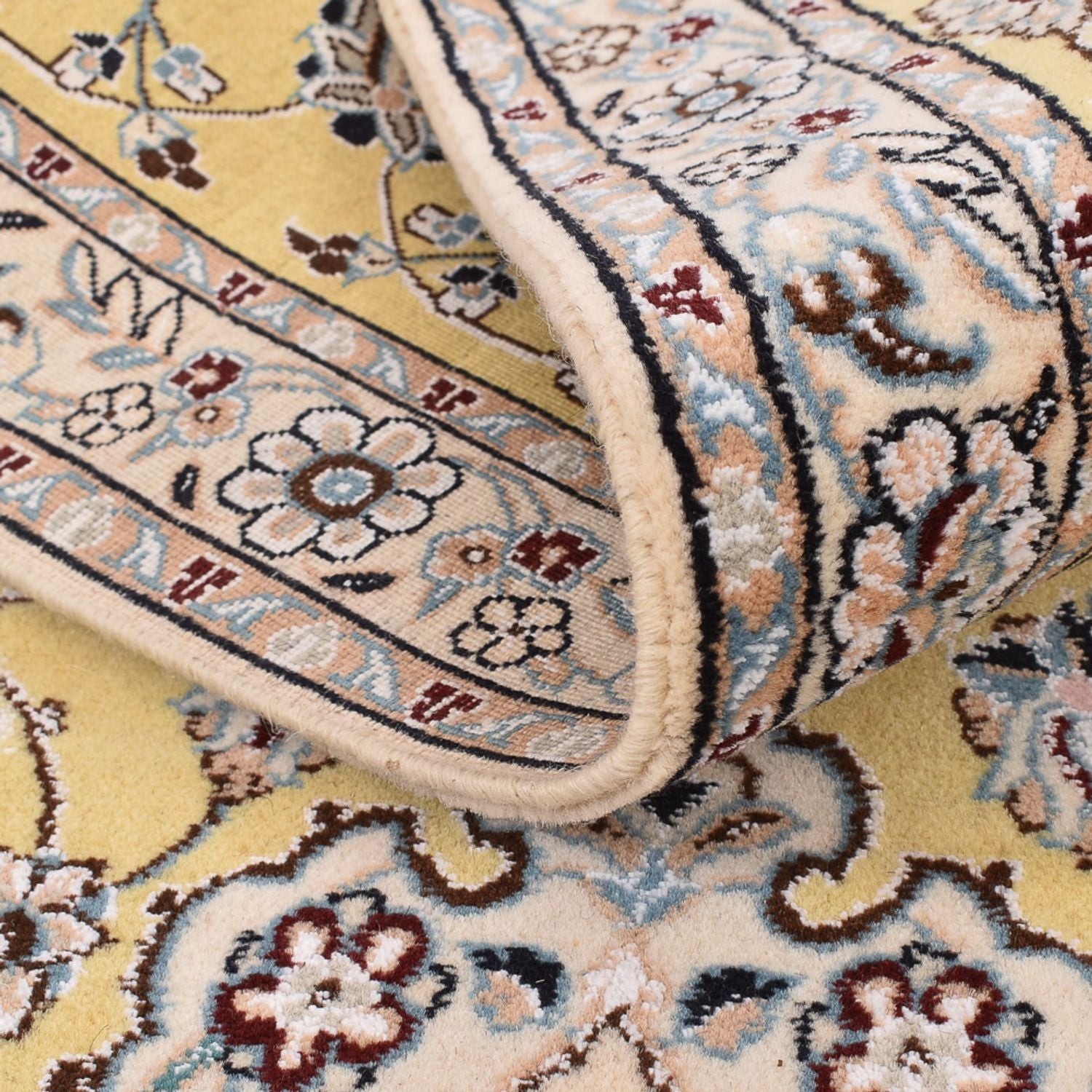 Alfombra de pasillo Alfombra Persa - Nain - Real - 273 x 88 cm - amarillo