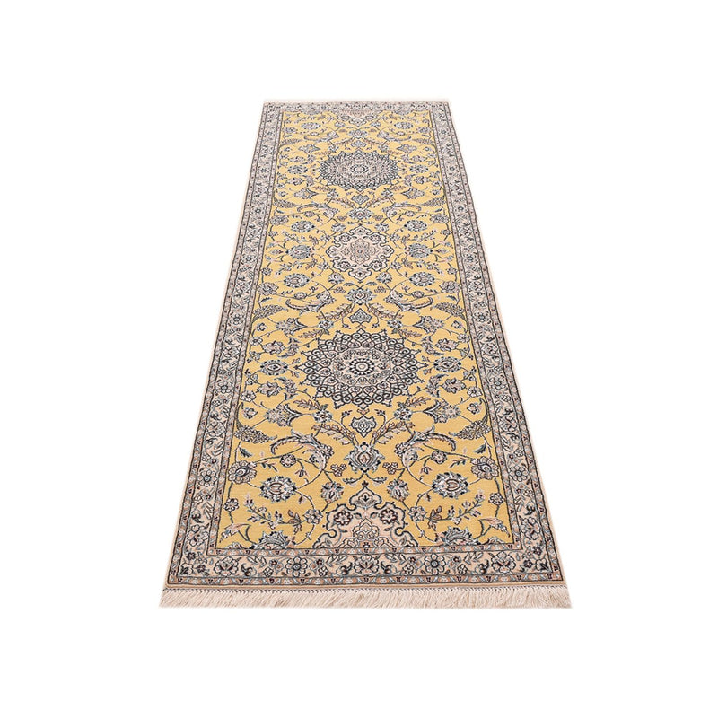 Alfombra de pasillo Alfombra Persa - Nain - Real - 273 x 88 cm - amarillo