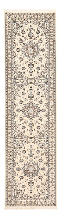 Alfombra de pasillo Alfombra Persa - Nain - Real - 348 x 89 cm - blanco