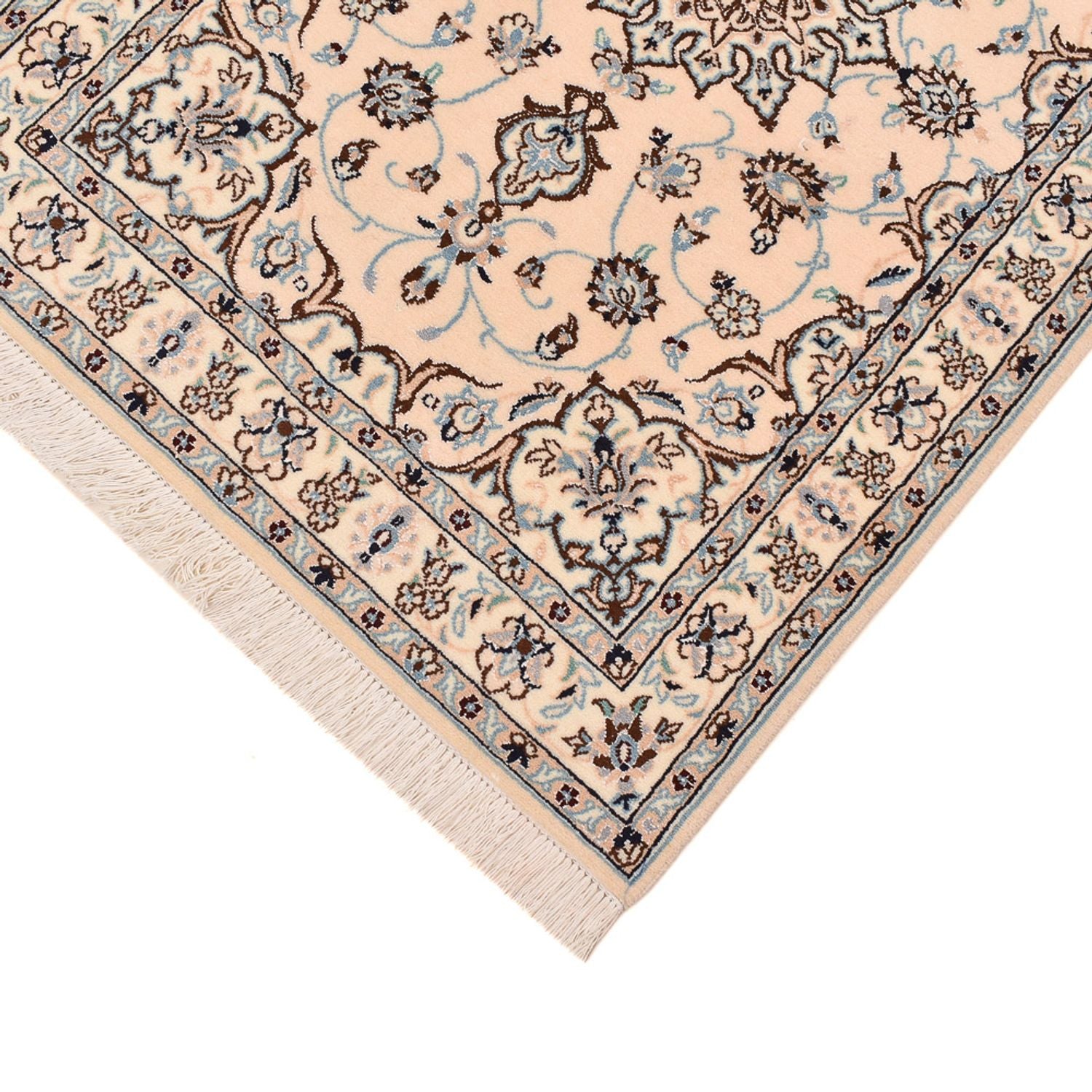 Alfombra de pasillo Alfombra Persa - Nain - Real - 348 x 89 cm - blanco