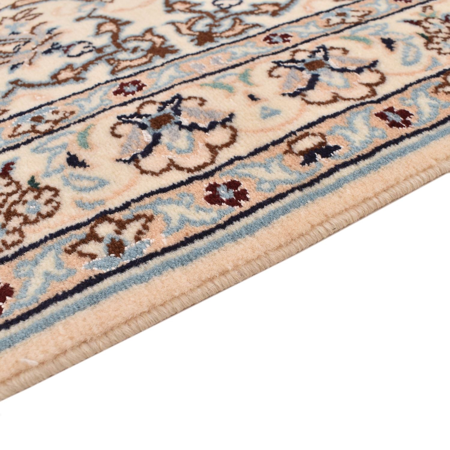 Alfombra de pasillo Alfombra Persa - Nain - Real - 348 x 89 cm - blanco