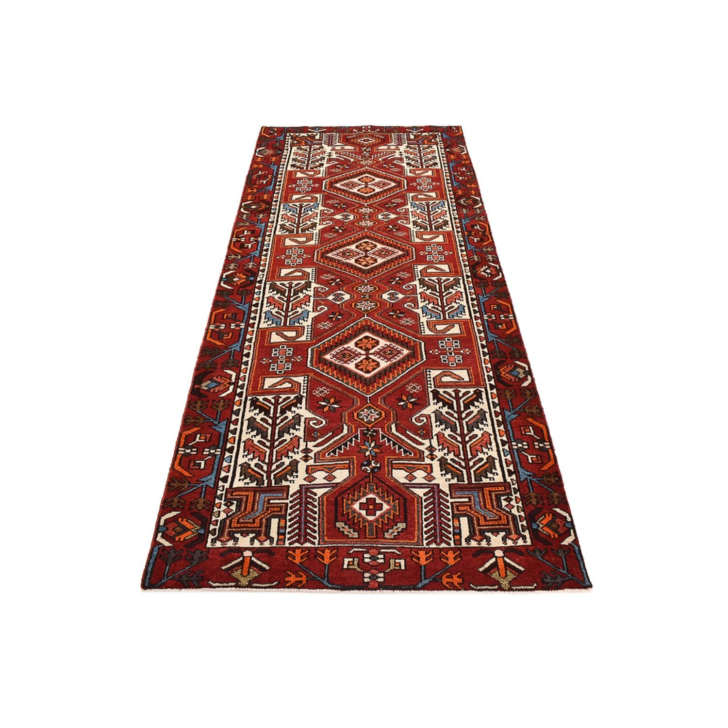 Alfombra de pasillo Alfombra persa - Nómada - 300 x 112 cm - rojo claro