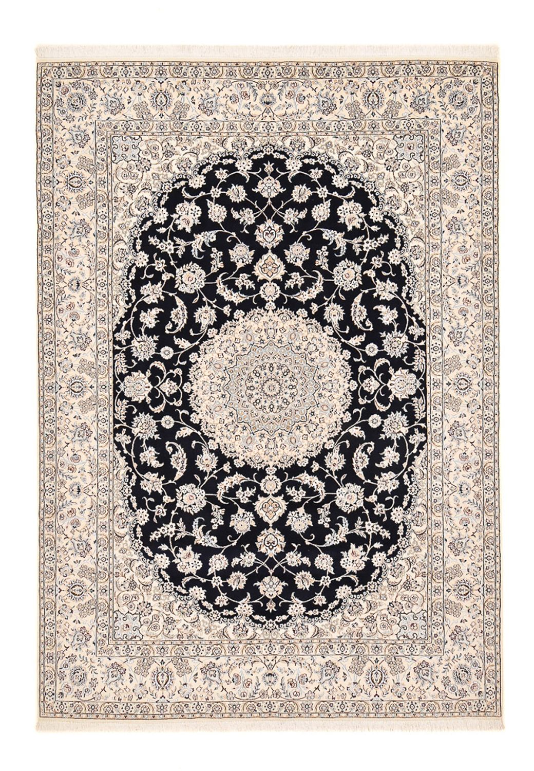 Alfombra Persa - Nain - Real - 356 x 251 cm - azul oscuro