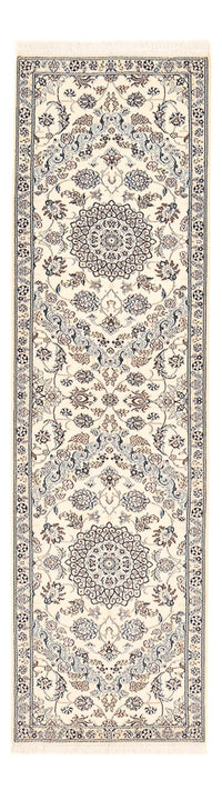 Alfombra de pasillo Alfombra Persa - Nain - Real - 303 x 86 cm - blanco