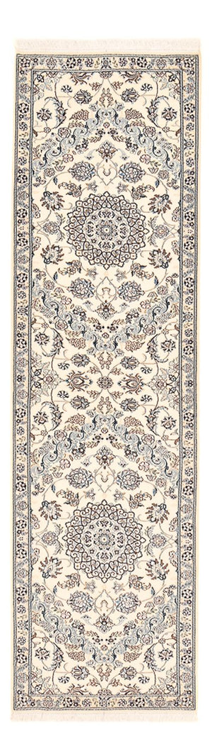 Alfombra de pasillo Alfombra Persa - Nain - Real - 303 x 86 cm - blanco