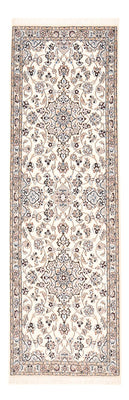 Alfombra de pasillo Alfombra Persa - Nain - Real - 219 x 70 cm - blanco