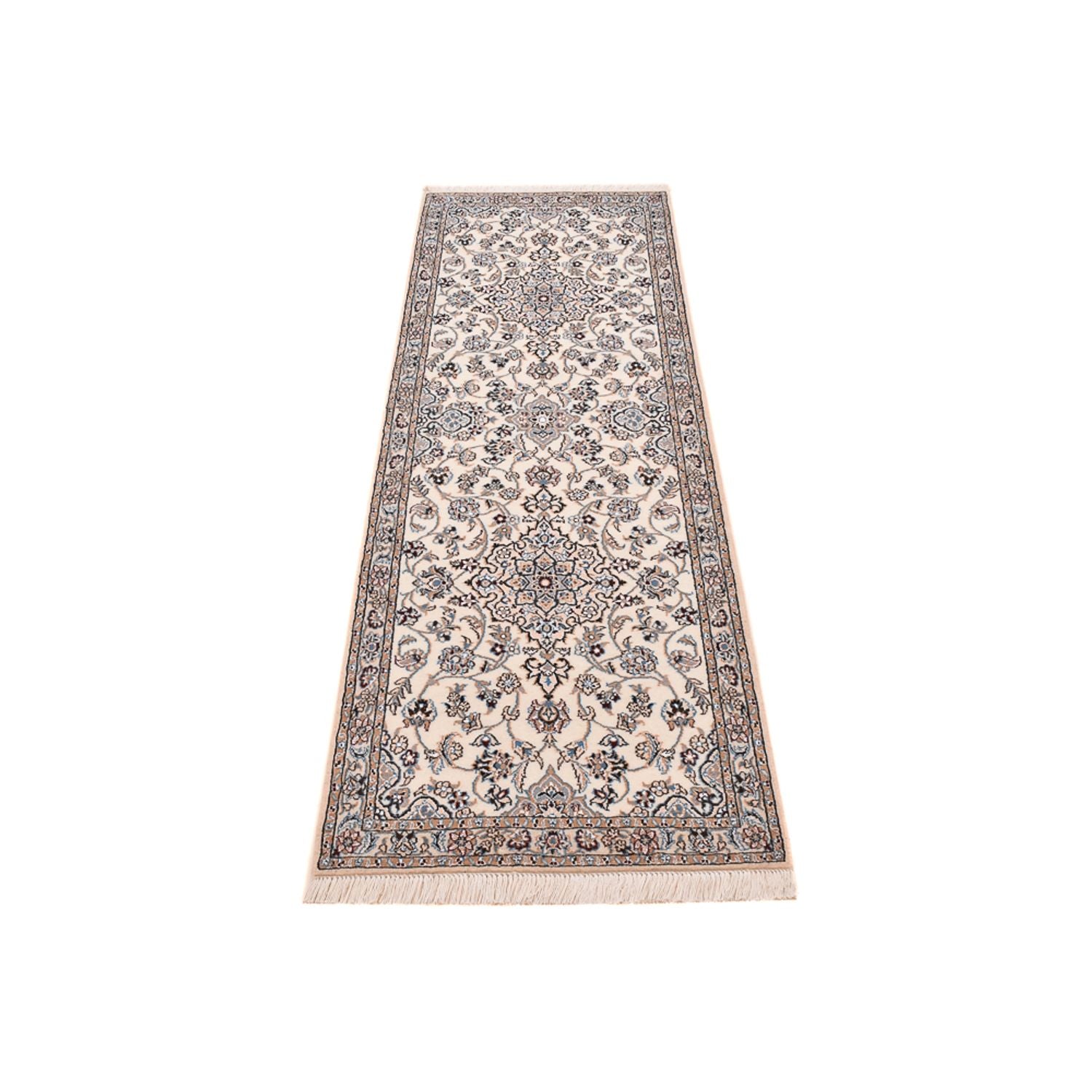 Alfombra de pasillo Alfombra Persa - Nain - Real - 219 x 70 cm - blanco