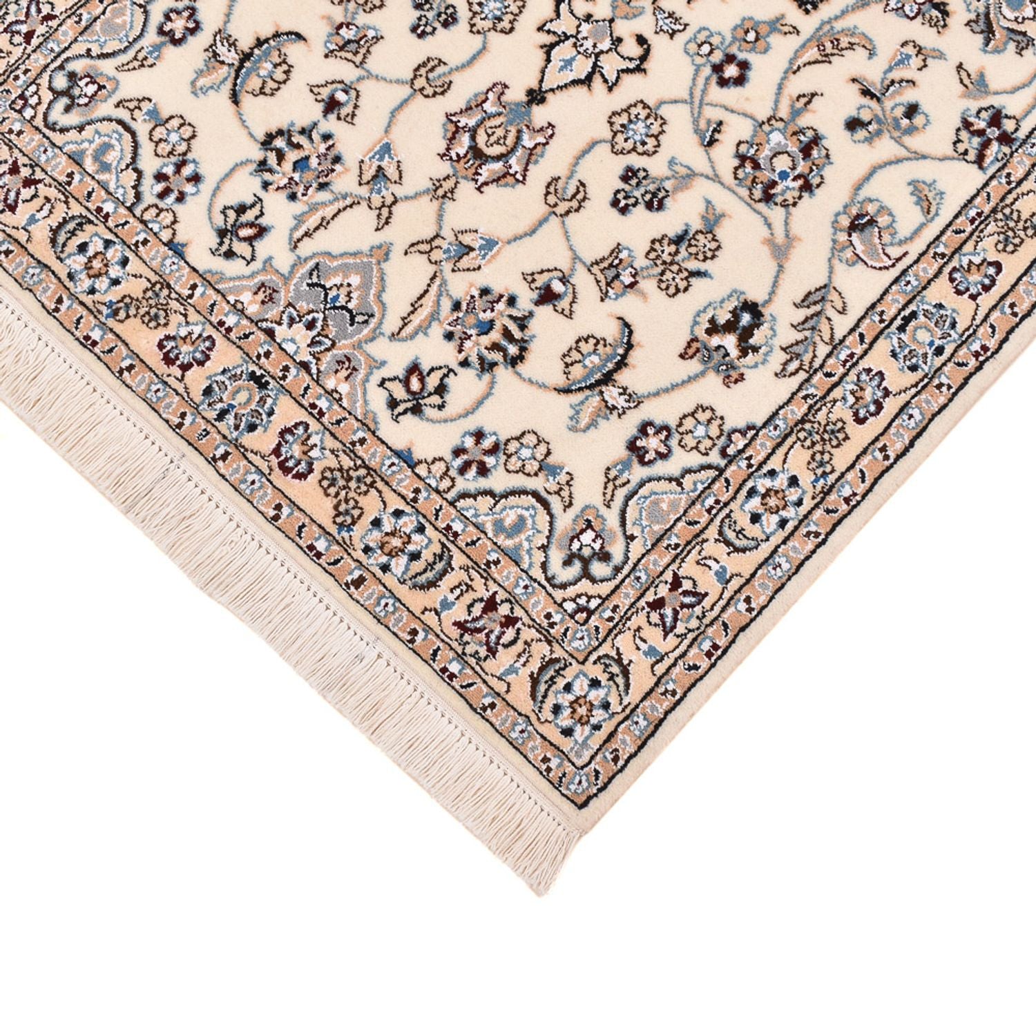 Alfombra de pasillo Alfombra Persa - Nain - Real - 225 x 70 cm - blanco