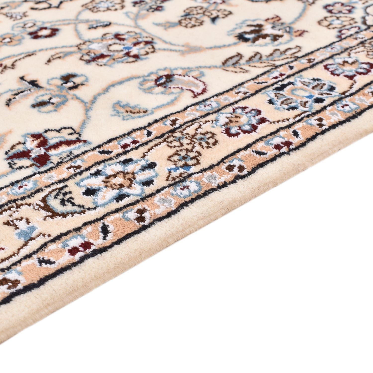 Alfombra de pasillo Alfombra Persa - Nain - Real - 225 x 70 cm - blanco