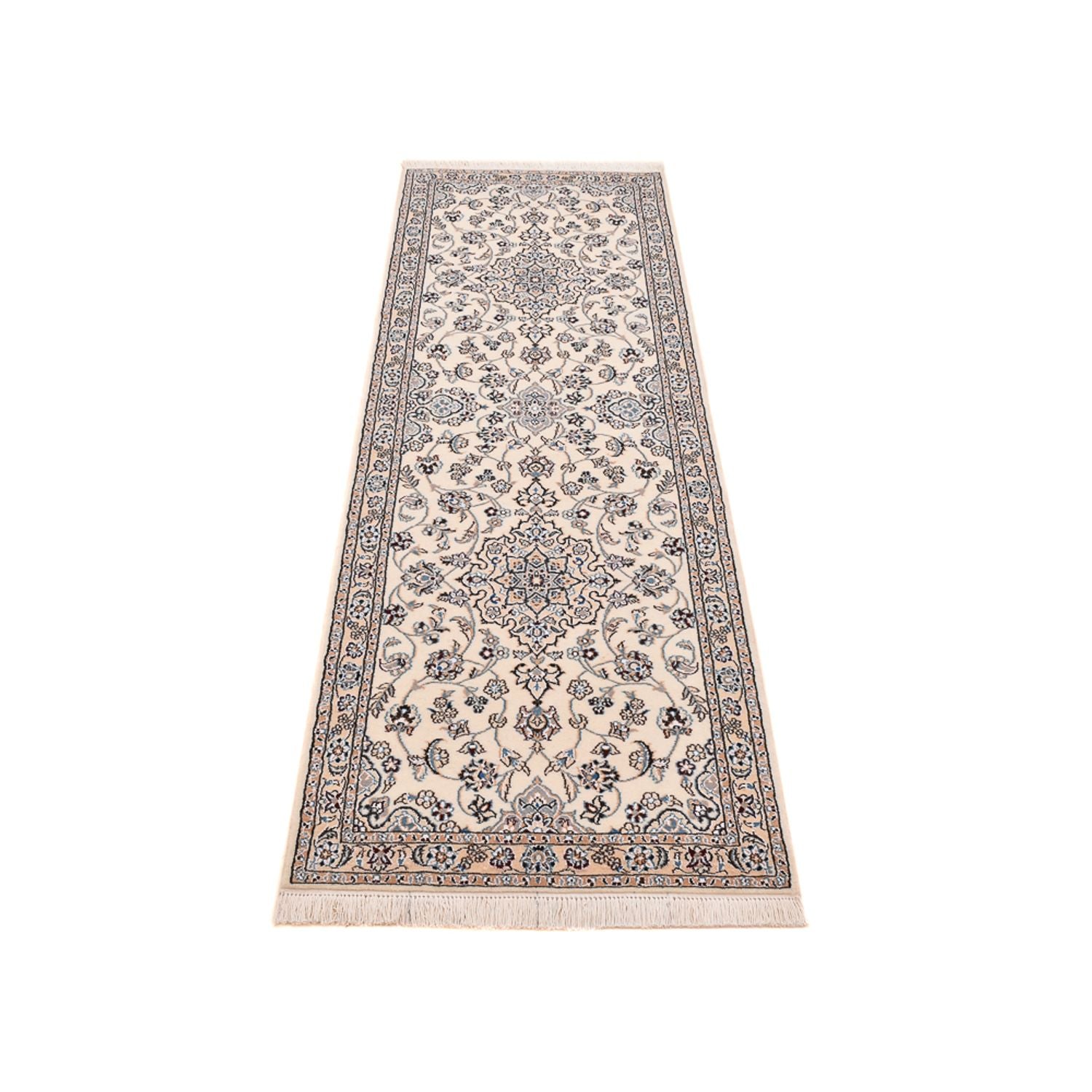 Alfombra de pasillo Alfombra Persa - Nain - Real - 225 x 70 cm - blanco