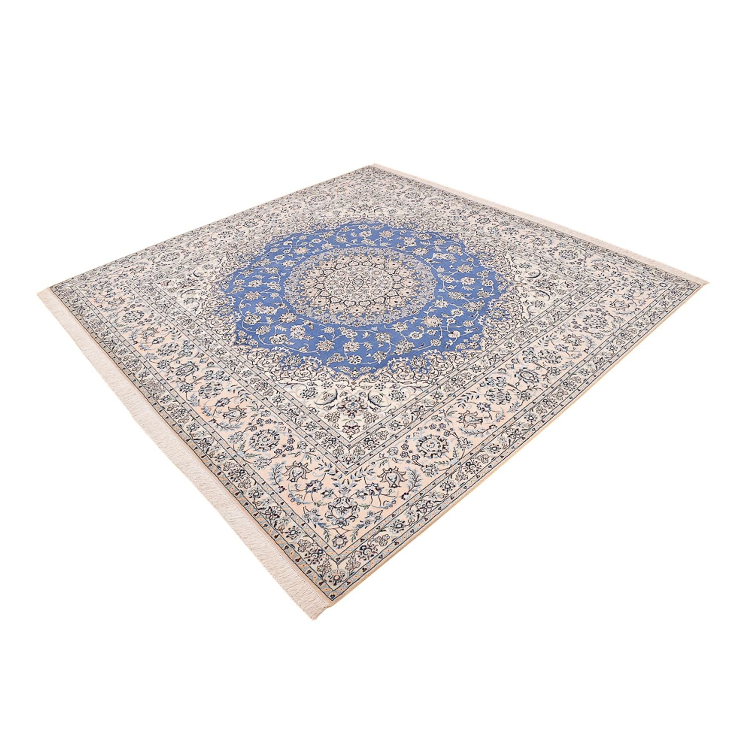 Alfombra Persa - Nain - Prima cuadrado  - 246 x 253 cm - azul