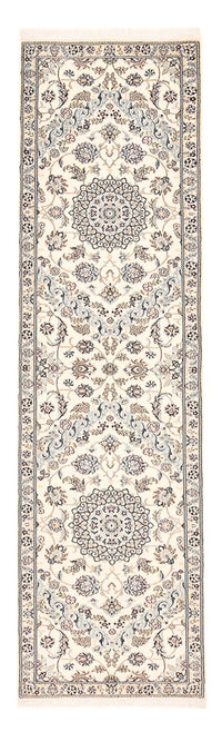 Alfombra de pasillo Alfombra Persa - Nain - Real - 330 x 90 cm - blanco