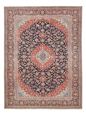 Alfombra persa - Keshan - 405 x 300 cm - azul oscuro